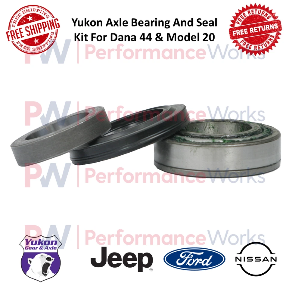 Kit de cojinete y sello de engranajes y ejes Yukon para Jeep, Nissan, Ford Dana 44 y modelo 20 Foto 1 de 4
