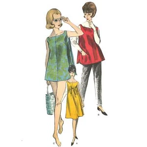 Patrón de los años 60, Vogue Maternidad, Blusa, Vestido, Pantalones - Busto = 36"" (92 cm) - Imagen 1 de 2