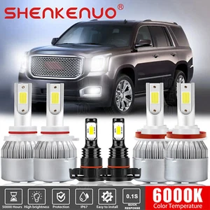 For GMC Yukon 2015 2016 - 6pcs combo LED Headlights Hi-Low + Fog Light Bulbs Kit - Picture 1 of 12