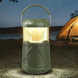Tragbarer Bluetooth Lautsprecher Camping Licht Laterne LED Outdoor IPX6 Wasserdicht - Bild 1 von 10