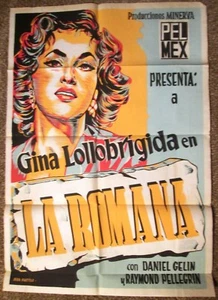 GINA LOLLOBRIGIDA "LA ROMANA" 1/2 Sheet 1953 Vintage Mexican Poster by PUCITEF - Picture 1 of 1
