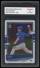 JACOB DEGROM 2020 PANINI DONRUSS 1ST GRADED 10 BASEBALL CARD NEW YORK METS
