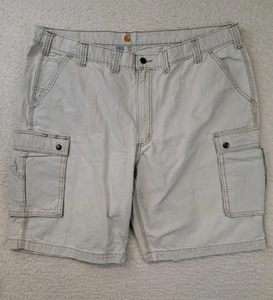 Carhartt Relaxed Fit Cargo Shorts Mens Size 44 Beige Workwear Rugged - Picture 1 of 9