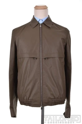 NWT - CESARE ATTOLINI Brown Leather Mens Bomber Jacket Coat - EU 50 / MEDIUM - Image 1 of 4