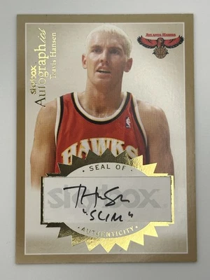 2003-04 FLEER SKYBOX AUTOGRAPHS TRAVIS HANSEN #A-TH 45/50 AUTO HAWKS - Image 1 of 2
