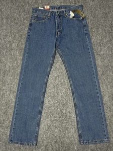 Pantalones de mezclilla Levis 505 para hombre 33x34 azul calce regular pierna recta lavado medio nuevos - Imagen 1 de 10