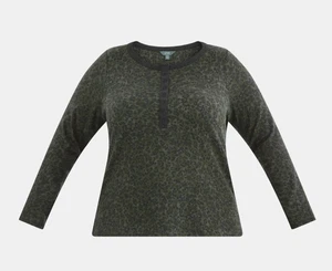 Damen Leopard Marshall grün Terra & Sky Waffel Henley Übergröße 0X (14W) - Bild 1 von 5