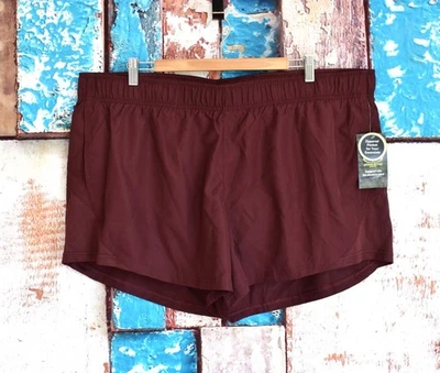 Women's Athletic Works Core Running Shorts Relaxed Fit XXLARGE Deep Chianti NEW - Image 1 of 4