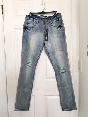 Social Collision Jeans Mens 32x32 Blue Indie Fit Skinny Straight. - Image 1 of 4