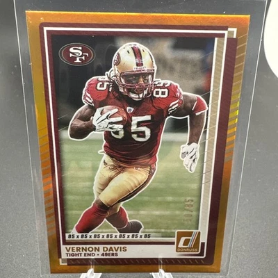 2025 Panini Donruss Vernon Davis #193 Gold Jersey Number /85 San Francisco 49ers - Image 1 of 2