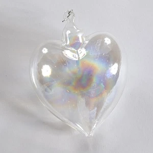 Mundgeblasenes Kunstglas Herzform Ornament Sonnenfänger Valentinstag - Bild 1 von 9