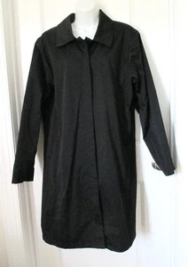 WORTHINGTON Rain Trench Jacket Coat Black Size XL Checked Lined EUC Lightweight - Picture 1 of 10
