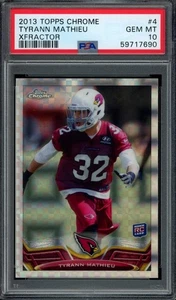 2013 Topps Chrome #4 TYRANN MATHIEU Xfractor Refractor Rookie PSA 10 - Bild 1 von 2
