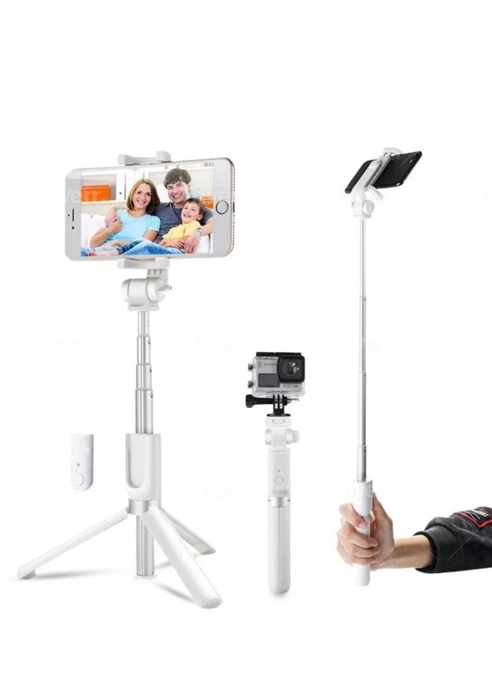 BW-BS3 bluetooth Remote Tripod Selfie Stick White - Image 1 of 4
