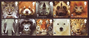 GREAT BRITAIN 2011 WORLD WILDLIFE FUND SET OF 10 UNMOUNTED MINT, MNH - Picture 1 of 1