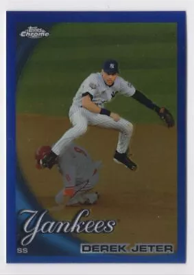 2010 TOPPS CHROME BLUE REFRACTOR /199 DEREK JETER - Image 1 of 2