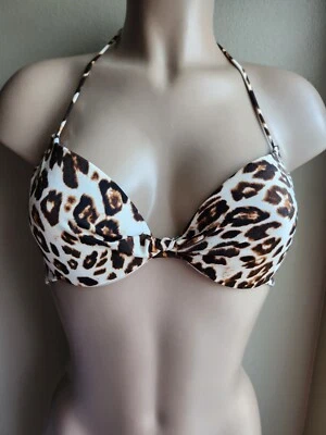 Top de bikini estampado de leopardo H&M talla 34B Foto 1 de 4