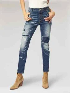 Alessandro Vasini Joan Women's Italian Destroyed Ankle Skinny Jeans Size 27 $445 - Picture 1 of 6