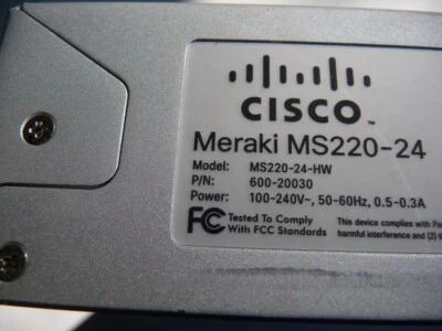 AU SELLER Cisco Meraki MS220-24-HW - SERIAL NUMBER ONLY - UNCLAIMED -NO SWITCH - Image 1 of 2