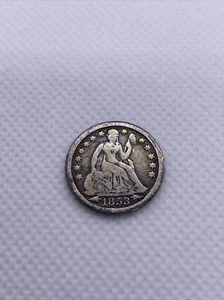 1853 Seated Liberty Silver Dime Arrows Beautiful Silver 10 Cents Coin #3215 - Picture 1 of 8