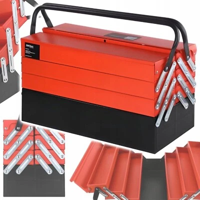 Cassetta Attrezzi Metallo 7 Scomparti Portautensili Officina Lavoro 58x24xh29 cm - Immagine 1 di 4