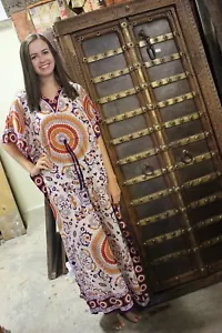 Kaftan for Women White Red Printed Caftan Maxi Dresses Mothers Day Gift 2XL - Picture 1 of 4