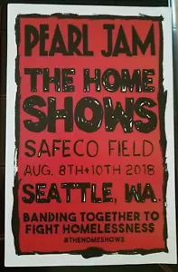 PEARL JAM HOME SHOWS - Concert Poster - Safeco Field - PROMO ONLY!!! RARE!!! - Picture 1 of 1