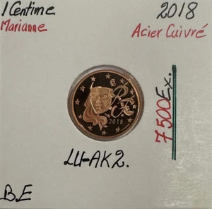 1 CENTIME D'EURO - MARIANNE (7500 Ex) FRANCE 2018 // Qualité : BELLE EPREUVE - Picture 1 of 1