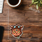 Cat head with steampunk elements waterproof sticker 4"-11.8" (up to 47")