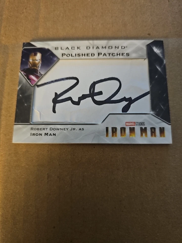 2021 Marvel Black Diamond Polished Patches Robert Downey Jr Iron Man AUTOGRAPH ! - Image 1 of 2