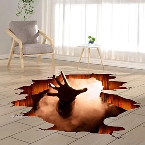 3D Halloween Wall Decals Scary Floor Stickers for Bedroom Living Room Pub - Picture 1 of 7