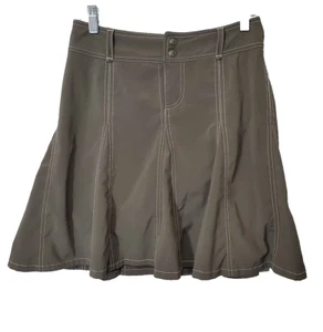 Athleta Skort Womens 2 Whatever A Line Athletic Shorts Skirt Olive Green Khaki - Picture 1 of 13