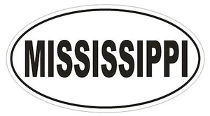 Mississippi Oval Bumper Sticker or Helmet Sticker D2352 State Euro Oval  - Picture 1 of 1