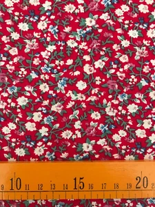 Premium Organic 100% Cotton Poplin Fabric 'Red Ditsy', per metre. - Picture 1 of 3