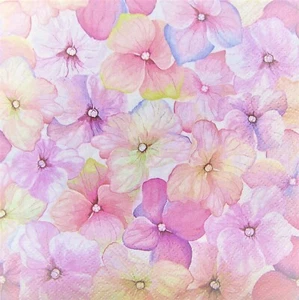 4 x Single Paper Napkins Decoupage Craft Table Pink Hydrangea Pattern 56 - Picture 1 of 2