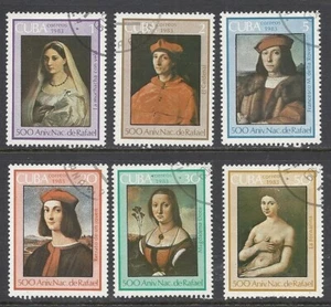 sCUBA Sc# 2607-2612 RAFAEL PAINTINGS artwork ART Cpl set of 6 1983 used cto - Picture 1 of 1