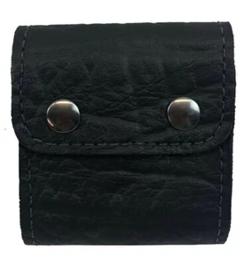 Cape Buffalo Hide RIFLE CARTRIDGE / AMMO / SHELL CARRIER CASE POUCH Holds 10 BLK - Picture 1 of 5