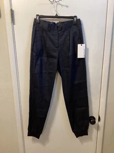 Women NWT "Neil Barrett" blk. zip up, ribbed leg cuffs pants. Size 38 (Italy) - Picture 1 of 2