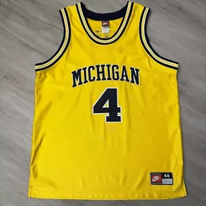 Authentic CHRIS WEBBER Michigan Wolverines Jersey 48 XL Nike Fab 5 Vintage - Picture 1 of 9