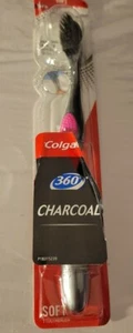 Colgate 360 Charcoal Toothbrush Soft  Whole Mouth Clean Charcoal Infused Brushes - Picture 1 of 2