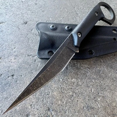 7.5" Stonewash Tactical Combat Survival Fixed Blade Karambit Knife w/ Sheath - Image 1 of 4