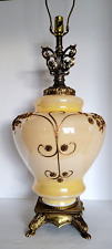 Vtg Authentic Falkenstein  Mid Century Hollywood Iridescent Honey Glass Lamps
