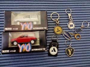 Lot vintage AUTOBIANCHI LANCIA Y10 keychain Polistil Cars - Picture 1 of 5
