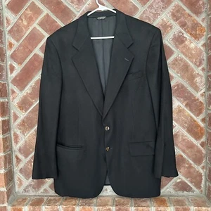 Bloomingdales Blazer Cashmere Sport Coat Black Mens Size 42R Made In USA - Picture 1 of 12