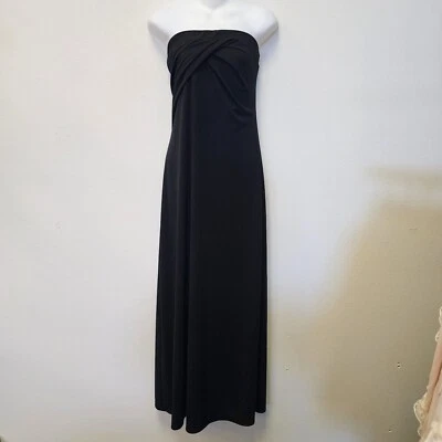 Vestido DKNY Negro M Sin Tirantes Maxi Plisado Cóctel Evento Boda Baile Larga Línea Foto 1 de 4