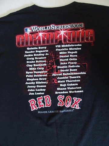 Boston Red Sox 2013 World Series Champions Team Roster Mens 2XL T-Shirt MLB Cover