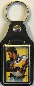 More details for george michael one off silver plated metal leather keyring #6 fastlove faith