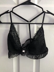 Gilligan O’malley Women Sz XS Front Closure Racerback Black Lace Bralette - Picture 1 of 4