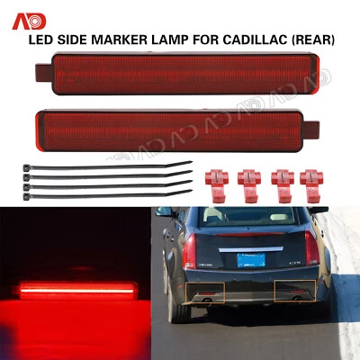 Lámpara reflectora de parachoques trasero LED lente roja para Cadillac CTS CTS-V 2008-2013 Foto 1 de 4