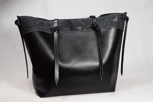 BOLSO HOMBRO MUJER PIEL AUTÉNTICA NEGRO HECHO A MANO TALLER LIMALVI ESPAÑA - Imagen 1 de 11